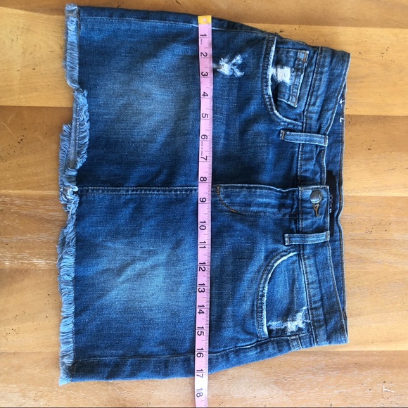Y2K Joe's Jeans Denim Mini Skirt Distressed Frayed Hem Size 25 2000's Jean Skirt - Picture 5 of 10